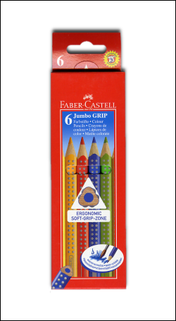 Faber-Castell Jumbo GRIP Colour Pencils (Box of 6 Colours)