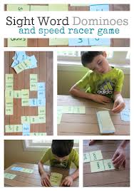 Sight word dominoes speed racer game